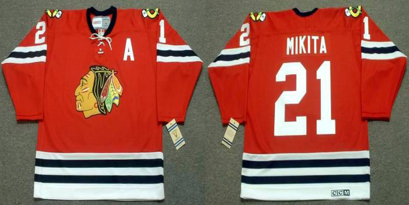 2019 Men Chicago Blackhawks 21 Mikita red CCM NHL jerseys